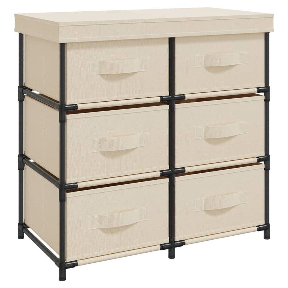 Lagerschrank Creme mit 6 Schubladen