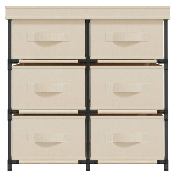 Lagerschrank Creme mit 6 Schubladen