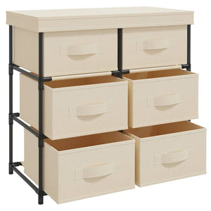 Lagerschrank Creme mit 6 Schubladen