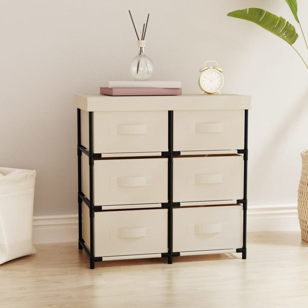 Lagerschrank Creme mit 6 Schubladen