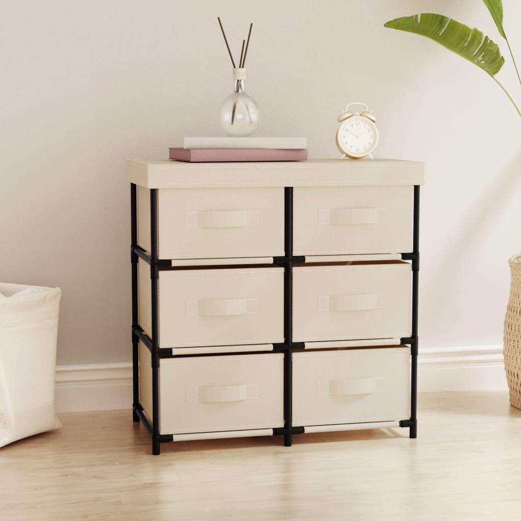 Lagerschrank Creme mit 6 Schubladen