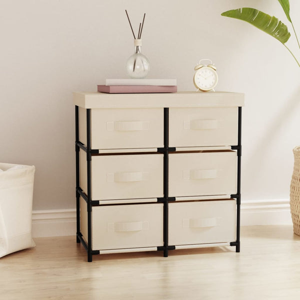 Lagerschrank Creme mit 6 Schubladen
