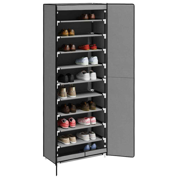 Grauer Schuhschrank Stoff 60x30x166 cm