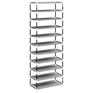 Grauer Schuhschrank Stoff 60x30x166 cm