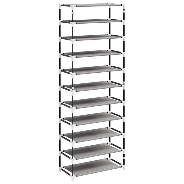 Grauer Schuhschrank Stoff 60x30x166 cm
