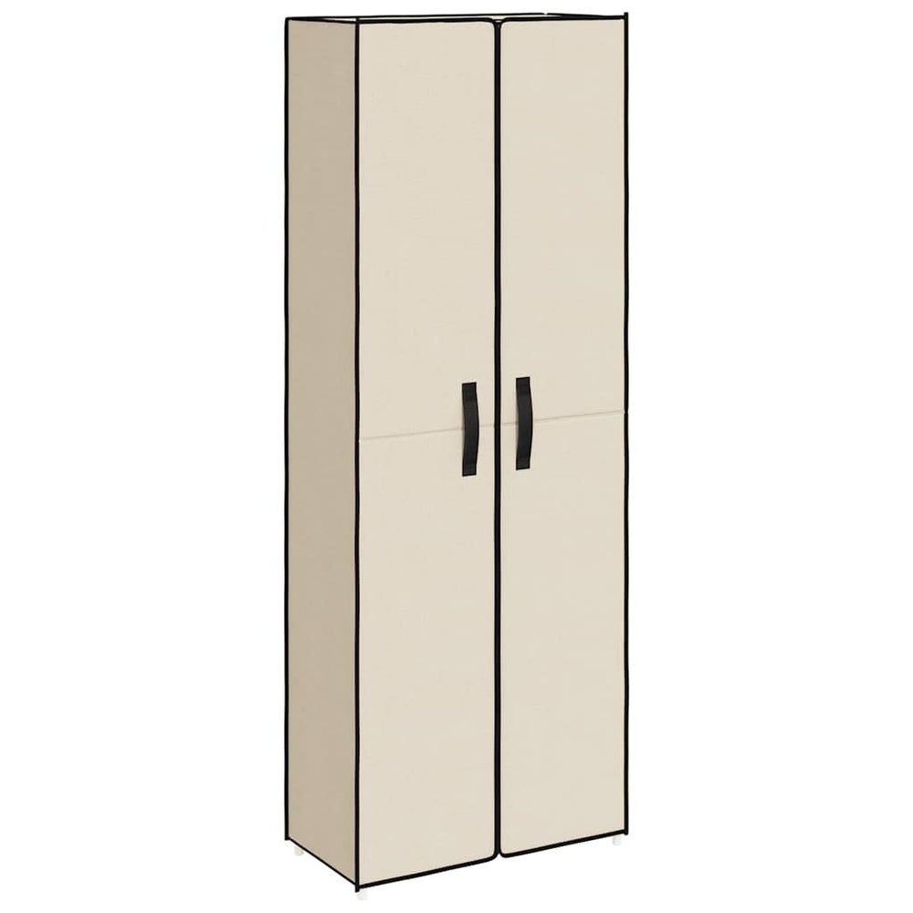 Schuhschrank Creme Stoff 60x30x166cm
