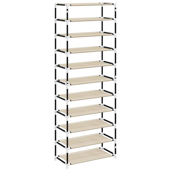 vidaXL Armoire à chaussures en tissu crème 60x30x166 cm
