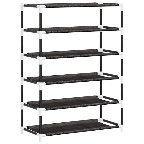 Schuhschrank Schwarz Stoff 60x28x90cm
