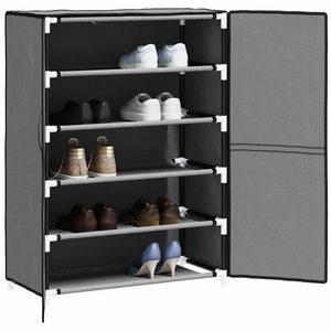 Grauer Schuhschrank Stoff 60x28x90 cm
