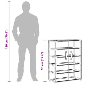 Grauer Schuhschrank Stoff 60x28x90 cm