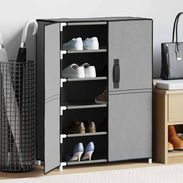 Grauer Schuhschrank Stoff 60x28x90 cm