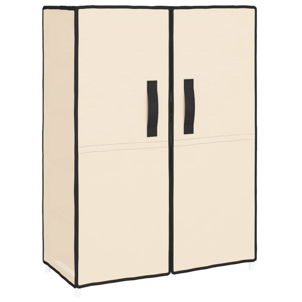 Schuhschrank Creme Stoff 60x28x90cm