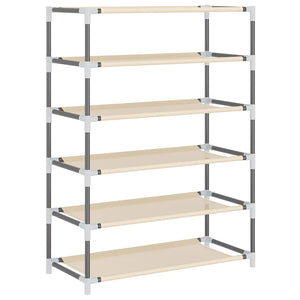 Schuhschrank Creme Stoff 60x28x90cm