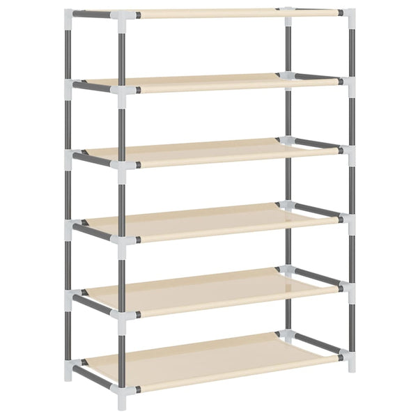 Schuhschrank Creme Stoff 60x28x90cm