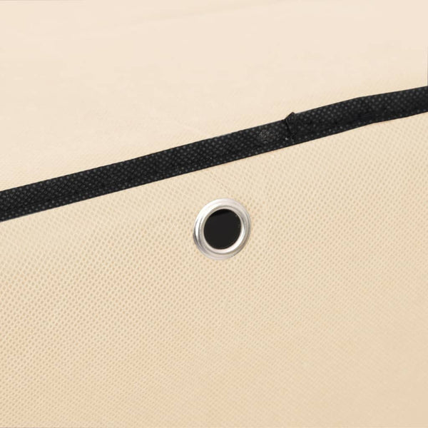 Schuhschrank Creme Stoff 60x28x90cm