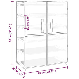 Schuhschrank Creme Stoff 60x28x90cm