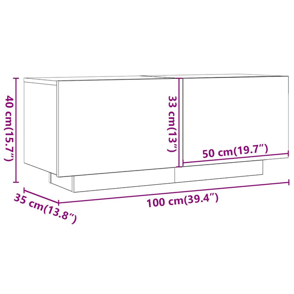 TV-Schrank mit LED-Leuchten Weiß 200x35x40 cm