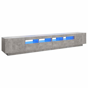 Meuble TV vidaXL avec lumières LED gris béton 260x35x40 cm