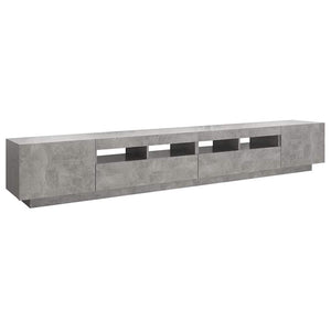 Meuble TV vidaXL avec lumières LED gris béton 260x35x40 cm