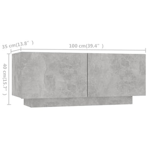 TV-Schrank mit LED-Leuchten Betongrau 300x35x40 cm
