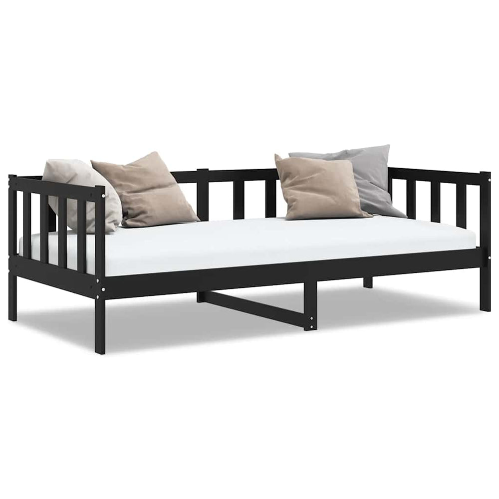 Schwarzes Tagesbett Kiefer Massivholz 90x200 cm