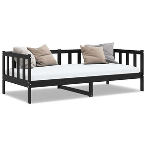 Schwarzes Tagesbett Kiefer Massivholz 90x200 cm