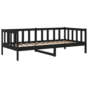 Schwarzes Tagesbett Kiefer Massivholz 90x200 cm