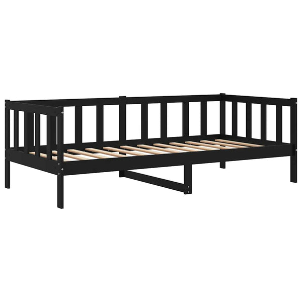 Schwarzes Tagesbett Kiefer Massivholz 90x200 cm