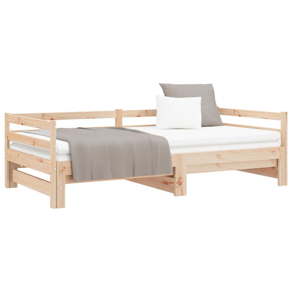 vidaXL Lit de repos gigogne en pin massif 2x(90x200) cm