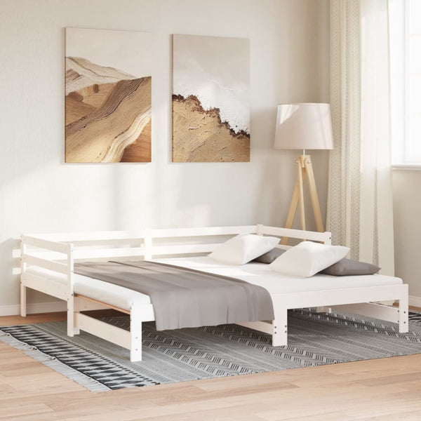 Ausziehbares Tagesbett Kiefer Massivholz 90x200 cm