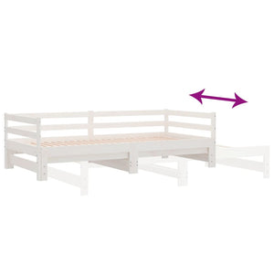 Ausziehbares Tagesbett Kiefer Massivholz 90x200 cm
