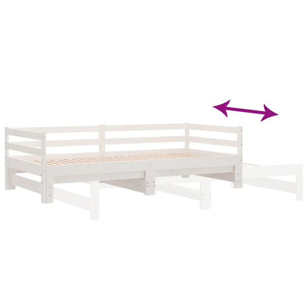 Ausziehbares Tagesbett Kiefer Massivholz 90x200 cm