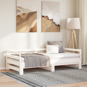 Ausziehbares Tagesbett Kiefer Massivholz 90x200 cm