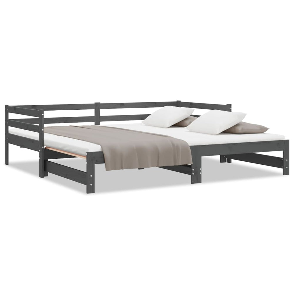 Ausziehbares Tagesbett Grau 90x200 cm