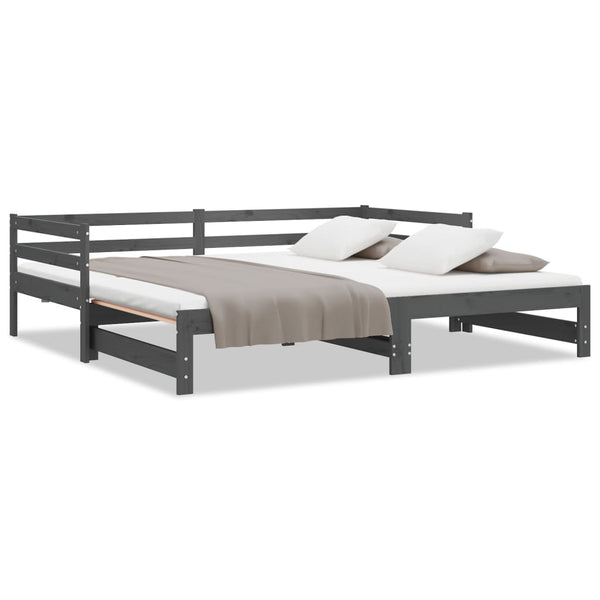 Ausziehbares Tagesbett Grau 90x200 cm