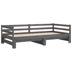 Ausziehbares Tagesbett Grau 90x200 cm