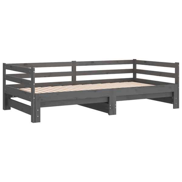 Ausziehbares Tagesbett Grau 90x200 cm