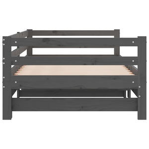 Ausziehbares Tagesbett Grau 90x200 cm