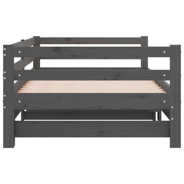 Ausziehbares Tagesbett Grau 90x200 cm