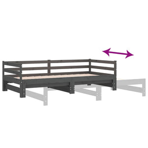 Ausziehbares Tagesbett Grau 90x200 cm