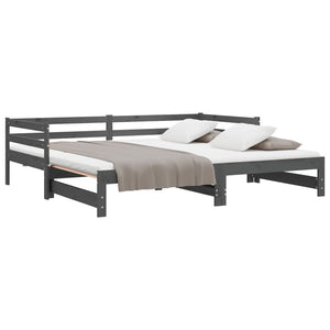 Ausziehbares Tagesbett Grau 90x200 cm
