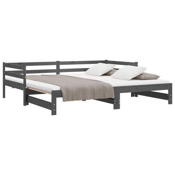Ausziehbares Tagesbett Grau 90x200 cm