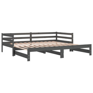 Ausziehbares Tagesbett Grau 90x200 cm