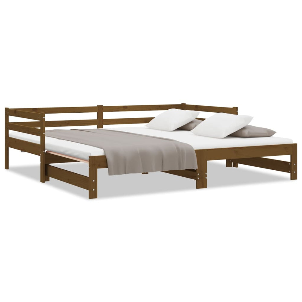 Ausziehbares Tagesbett Kiefer 2x(90x200) cm Honigbraun