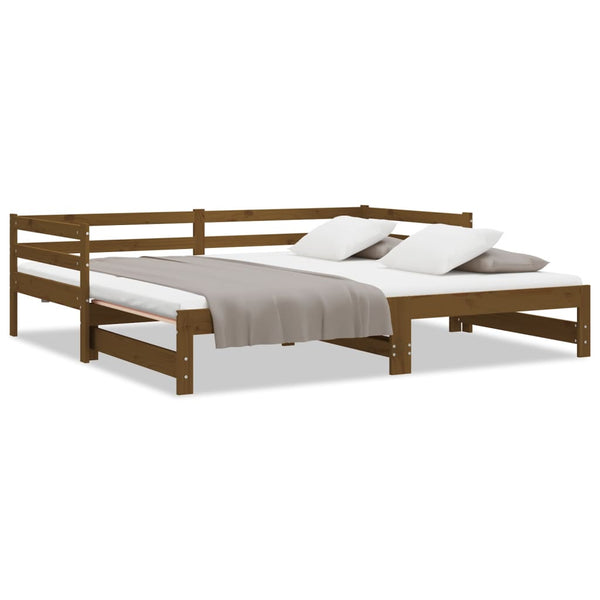 Ausziehbares Tagesbett Kiefer 2x(90x200) cm Honigbraun