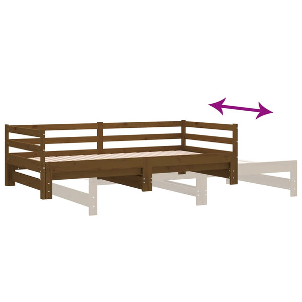 Ausziehbares Tagesbett Kiefer 2x(90x200) cm Honigbraun