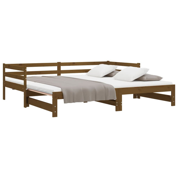 Ausziehbares Tagesbett Kiefer 2x(90x200) cm Honigbraun