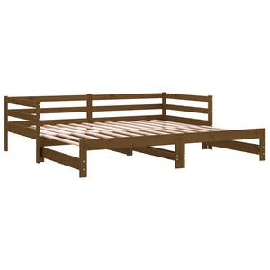 Ausziehbares Tagesbett Kiefer 2x(90x200) cm Honigbraun