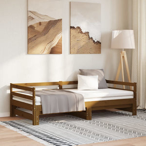 Ausziehbares Tagesbett Kiefer 2x(90x200) cm Honigbraun
