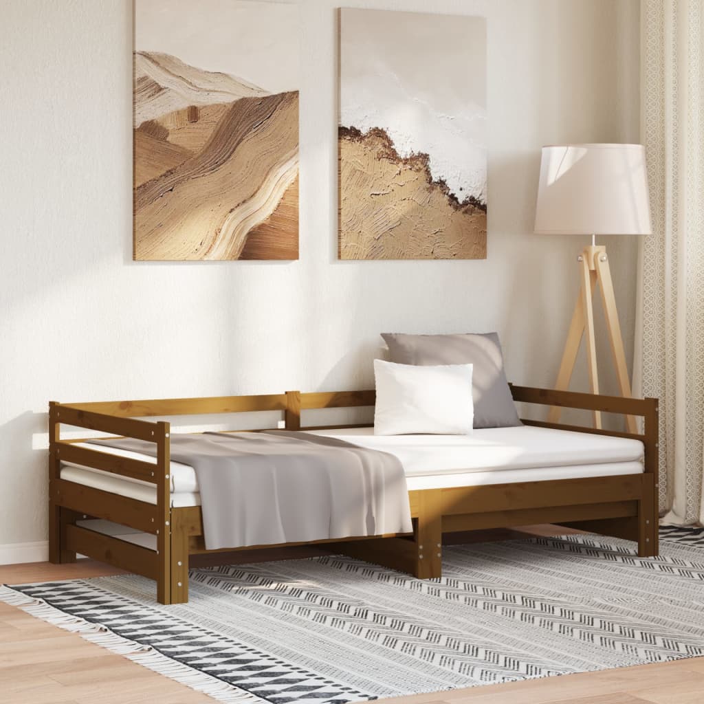 Ausziehbares Tagesbett Kiefer 2x(90x200) cm Honigbraun